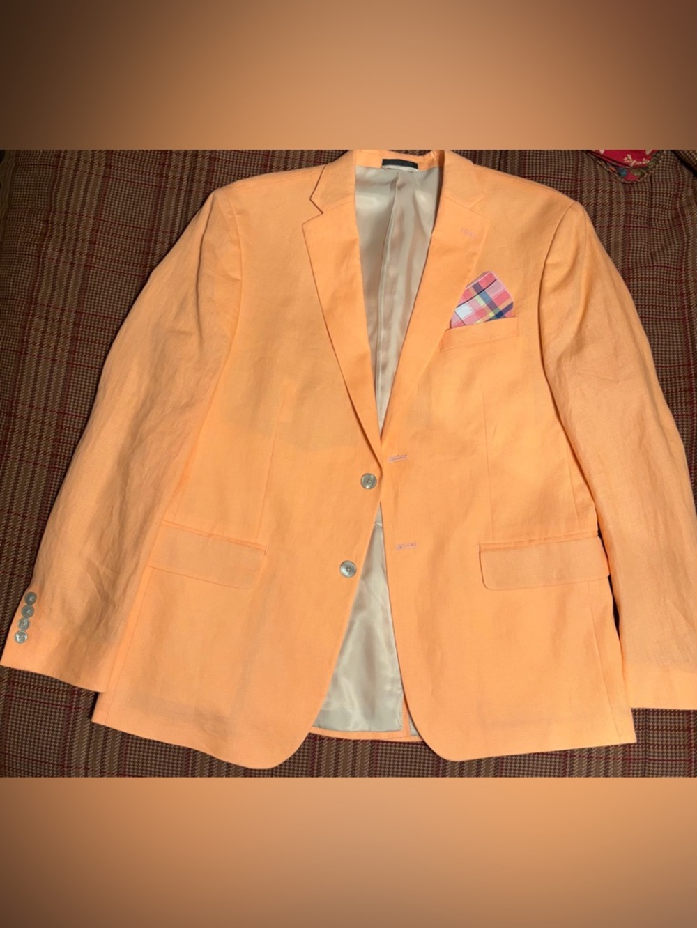 Ralph Lauren Orange/Peach 100% Linen Sport Coat Perfect Condition